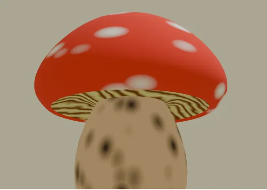 3D red mushroom
