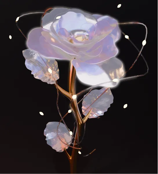 3D glass rose