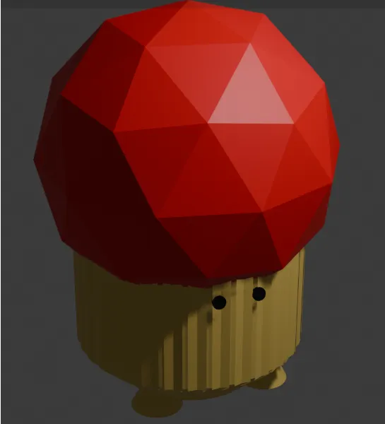 3D mushroom with face