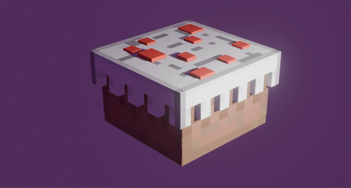 3D Minecraft cake