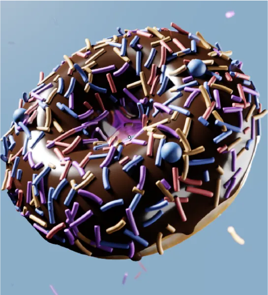 3D donut with sprinkles